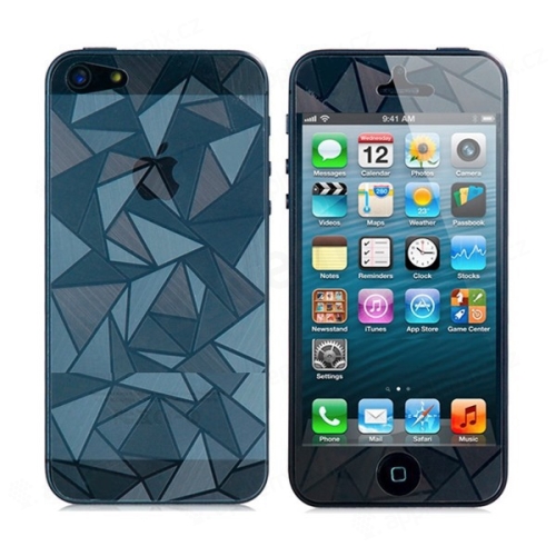 3D ochranná fólia pre Apple iPhone 5 / 5C - s trojuholníkovým vzorom (predná + zadná strana)
