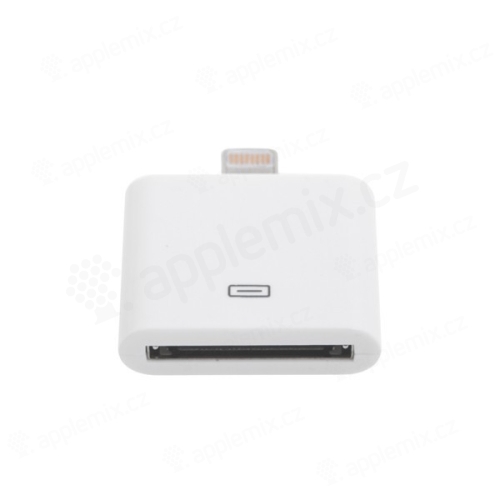 Synchronizační a nabíjecí redukce Lightning konektor / 30pin konektor pro Apple iPhone / iPad / iPod - bílá