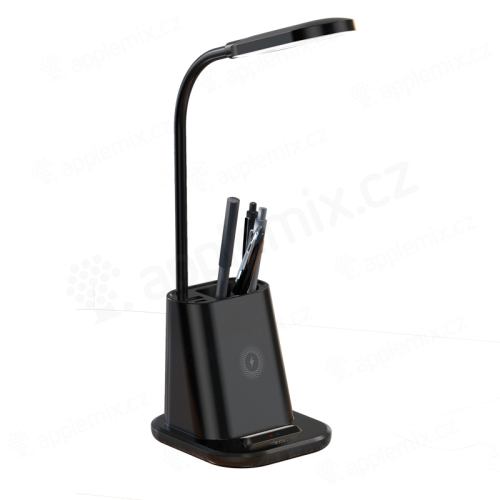 Lampička / nabíječka / držák XO WX032 - Qi bezdrátová nabíječka - USB-A + USB-C - ohebná - černá