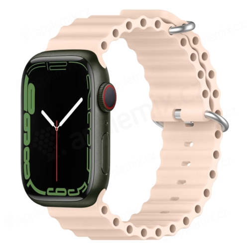 Remienok pre Apple Watch 41 mm / 40 mm / 38 mm - oceánsky - silikónový - svetlo ružový