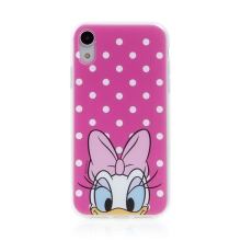 Kryt Disney pro Apple iPhone Xr - Daisy - gumový - ružový - puntíky