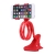 Držiak / stojan pre Apple iPhone - flexibilný - s klipom - plast / kov - červený