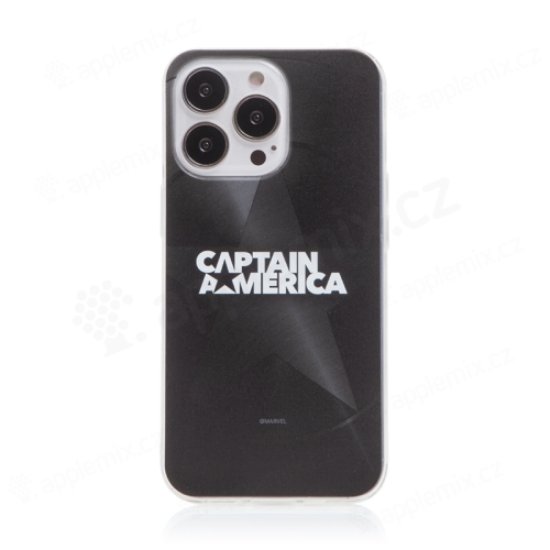 Kryt MARVEL pre Apple iPhone 13 Pro Max - Captain America - gumový - čierny