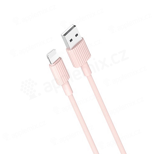 Synchronizačný a nabíjací kábel XO Lightning pre Apple iPhone / iPad - 1 m - Ružový