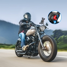 Držák na motorku JOYROOM pro Apple iPhone - pod zrcátko - univerzální - 4 zarážky - plast / hliník - černý