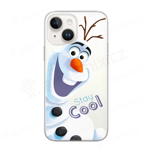 DISNEY kryt pre Apple iPhone 14 - Ľadové kráľovstvo - Snehuliak Olaf - gumový - priehľadný