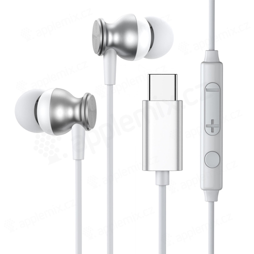 Sluchátka JOYROOM pro Apple iPhone / iPad - USB-C - špunty - bílá / stříbrná