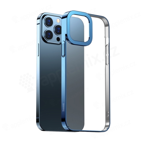 Kryt BASEUS pre Apple iPhone 13 Pro - pokovovaný - plastový - transparentný / modrý