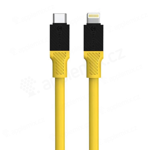Synchronizační a nabíjecí kabel TACTICAL Fat Man - USB-C / Lightning - silný - silikonový - 1m - žlutý