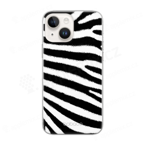 Kryt BABACO pre Apple iPhone 14 - motív zebry - pruhovaný - gumový - biely / čierny