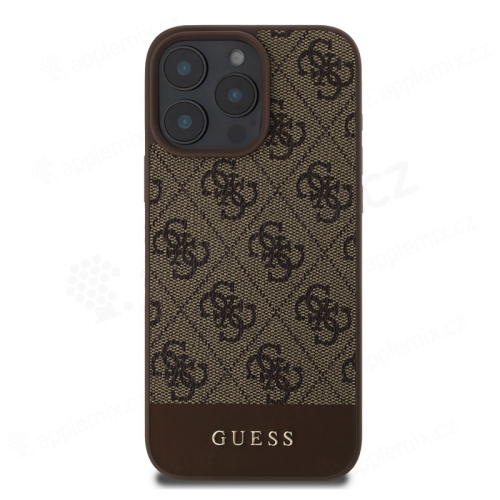 Kryt GUESS 4G Stripe pro Apple iPhone 16 Pro Max - 4G Metal Logo - umělá kůže - hnědý