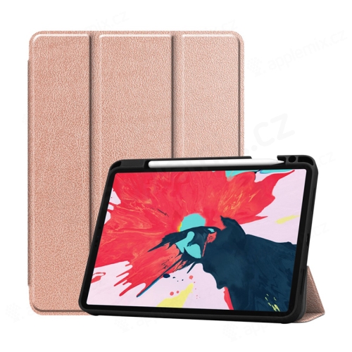 Puzdro pre Apple iPad Pro 11" (2018) / 11" (2020) / Air 4 / 5 - stojan + priehradka na Apple Pencil - Rose Gold
