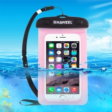 Pouzdro HAWEEL pro Apple iPhone - voděodolné - plast / guma - černé / růžové