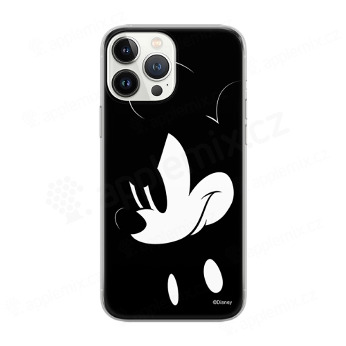 DISNEY kryt pre Apple iPhone 12 / 12 Pro - Hlava Mickey Mouse - gumový - čierny