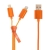2v1 Synchronizační a nabíjecí kabel Lightning a micro USB pro Apple iPhone / iPad a další zařízení - zip - oranžový - 90cm