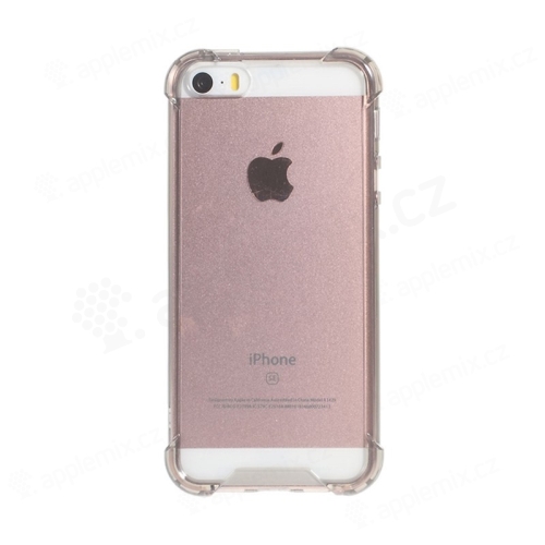 Kryt pro Apple iPhone 5 / 5S / SE - zesílené rohy - plastový / gumový - průhledný / šedý