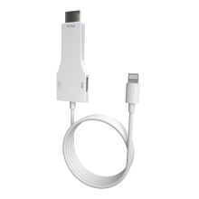 Přepojka / redukce pro Apple iPhone / iPad - Lightning na Lightning + HDMI + USB-A 3.0 - 1m kabel - bílá