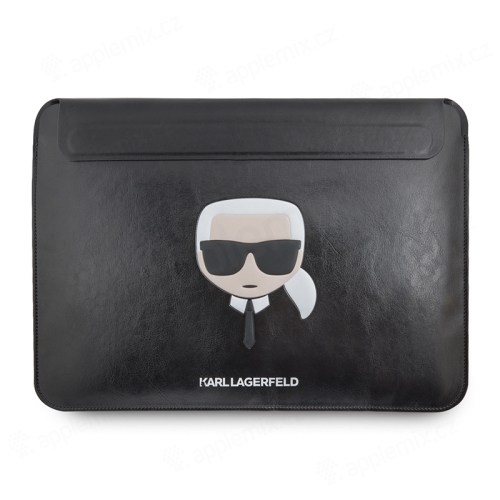 Puzdro KARL LAGERFELD pre Apple MacBook 13" / 14" - Karlova hlava - umelá koža - čierne