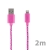 Synchronizační a nabíjecí kabel Lightning pro Apple iPhone / iPad / iPod - tkanička - růžový - 2m