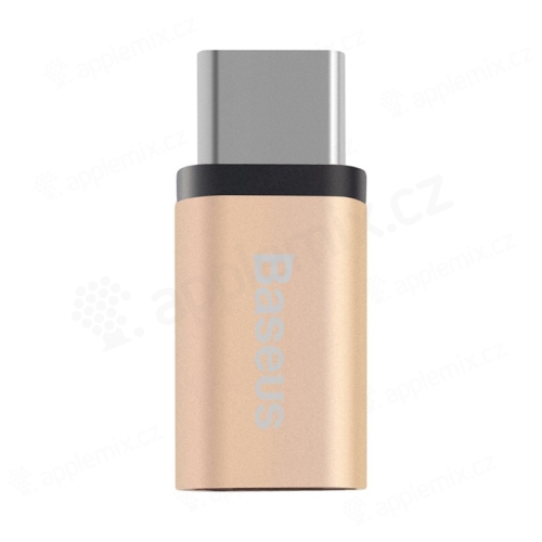 Redukce / adaptér Baseus micro USB / USB-C - zlatá
