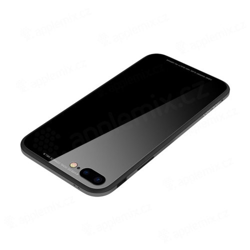 Kryt SULADA pre Apple iPhone 7 Plus / 8 Plus - kov / sklo - čierny