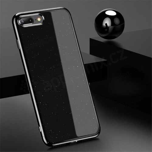 Kryt USAMS Starry pre Apple iPhone 7 Plus / 8 Plus - lesklý trblietavý - plast - čierny / strieborný