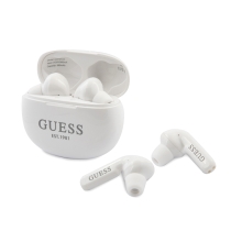 Sluchátka Bluetooth bezdrátová GUESS - True wireless - s dobíjecí krabičkou / pouzdrem - špunty - bílá