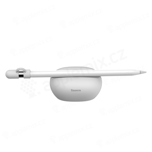 Stojánek + čepička BASEUS pro Apple Pencil - silikonové - bílé