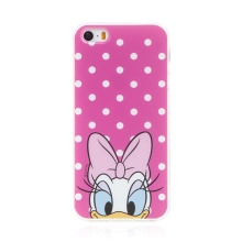 Kryt Disney pro Apple iPhone 5 / 5S / SE - Daisy - gumový - ružový - puntíky