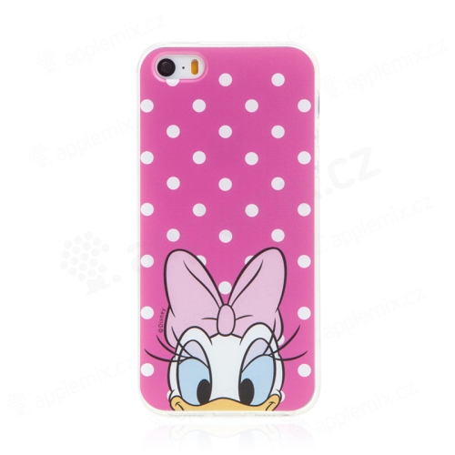 Kryt Disney pro Apple iPhone 5 / 5S / SE - Daisy - gumový - ružový - puntíky