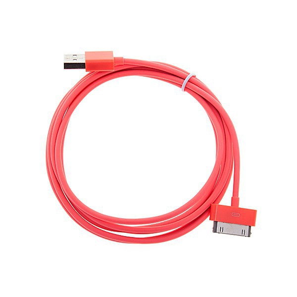 Synchronizační a nabíjecí kabel s 30pin konektorem pro Apple iPhone / iPad / iPod - silný - lososový - 2m