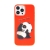 Kryt pre Apple iPhone 13 Pro Max - roztomilá panda - gumový - červený