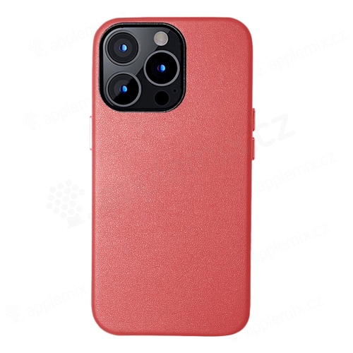 Kryt pre Apple iPhone 13 Pro - umelá koža / plast - červený
