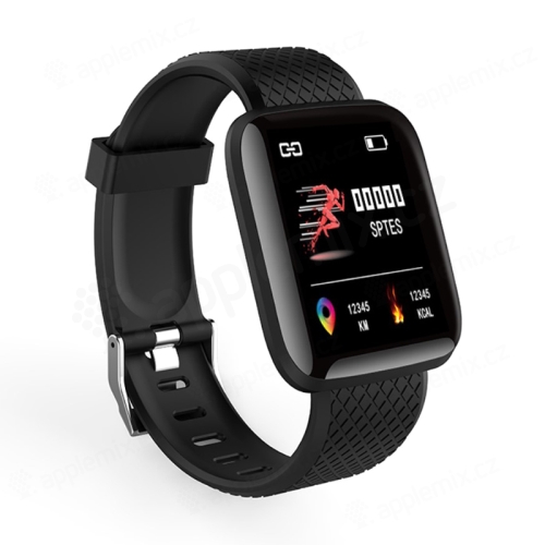 Fitness chytré hodinky Lemonda - tlakoměr / krokoměr / měřič tepu - Bluetooth - černé