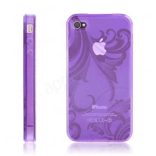 Ochranný kryt / pouzdro pro Apple iPhone 4 s ornamentem - fialový