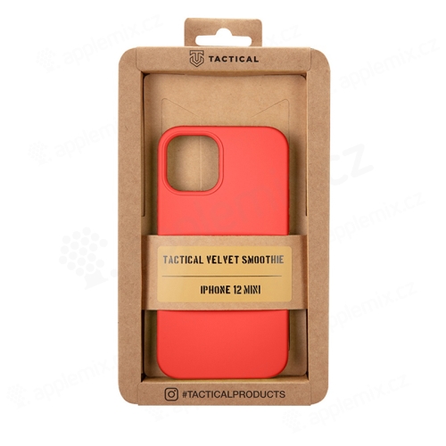 Kryt TACTICAL Velvet Smoothie pro Apple iPhone 12 mini - příjemný na dotek - silikonový - chilli červený