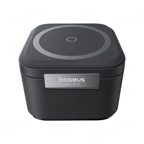 Nabíjačka 3v1 Qi BASEUS pre Apple iPhone / AirPods + USB-C - podpora MagSafe - skladacia - čierna
