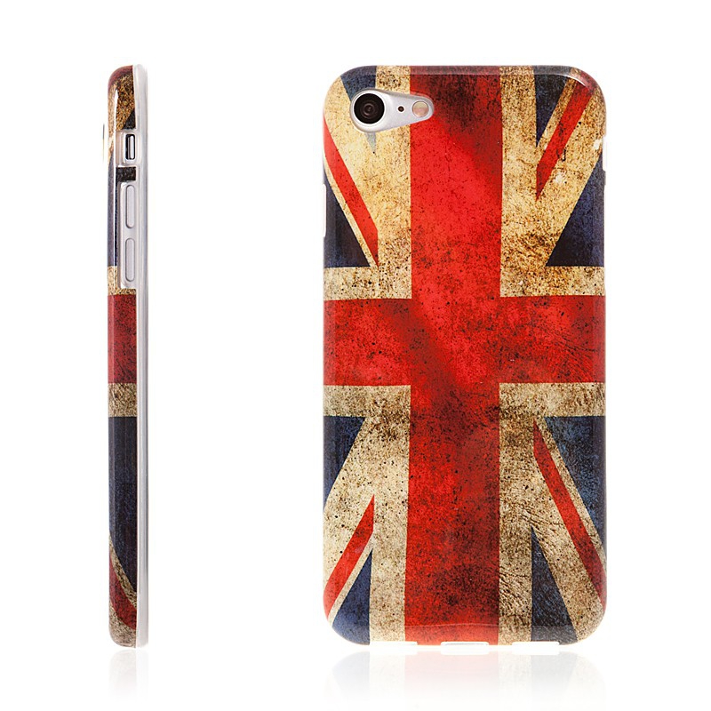 Kryt / obal pro Apple iPhone 7 / 8 gumový - retro vlajka UK