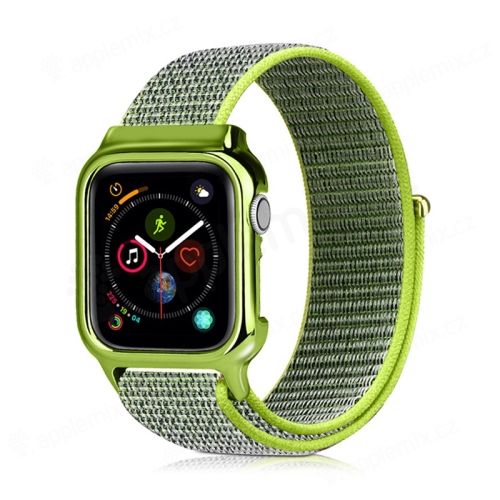 Řemínek pro Apple Watch 40mm Series 4 + pouzdro - nylonový - zelený