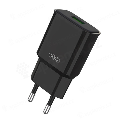 Nabíjačka / napájací adaptér EÚ XO L92D - USB-A - 18W QC - čierna