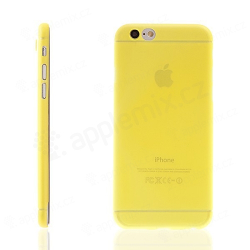 Ultra tenký plastový kryt pro Apple iPhone 6 / 6S - s prvkem pro ochranu skla kamery - žlutý