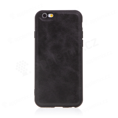 Kryt pre Apple iPhone 6 / 6S - syntetická koža / guma - čierny