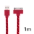 Synchronizační a nabíjecí kabel s 30pin konektorem pro Apple iPhone / iPad / iPod - tkanička - plochý červený - 1m