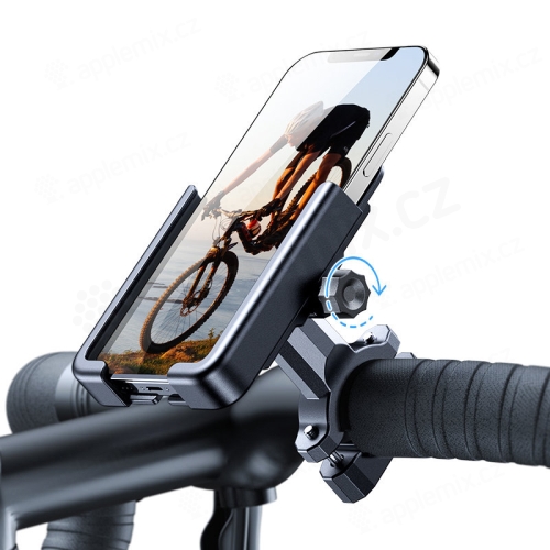 Držiak na bicykel WOZINSKY pre Apple iPhone - univerzálny - spodné zarážky - hliník - čierny