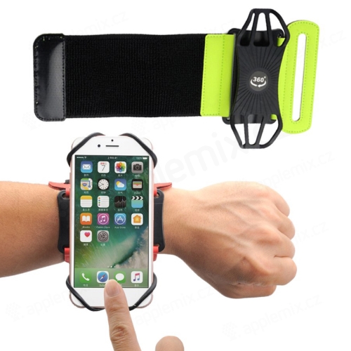 Športové puzdro pre Apple iPhone - držiak na ruku - látka / silikón - zelené