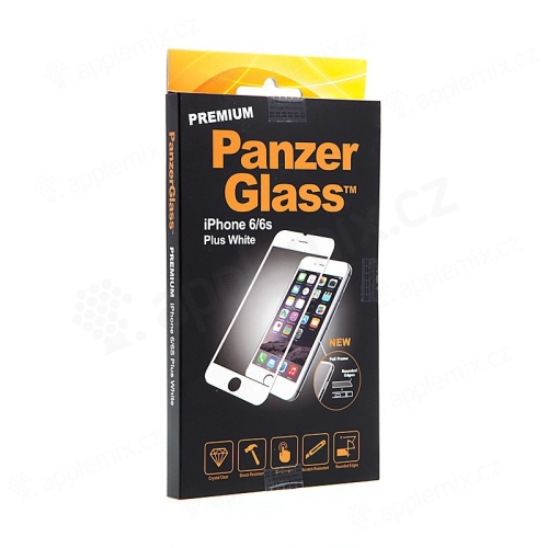 Tvrzené sklo / Tempered Glass PanzerGlass Premium pro Apple iPhone 6 Plus / 6S Plus - bílý rámeček - 0,4mm