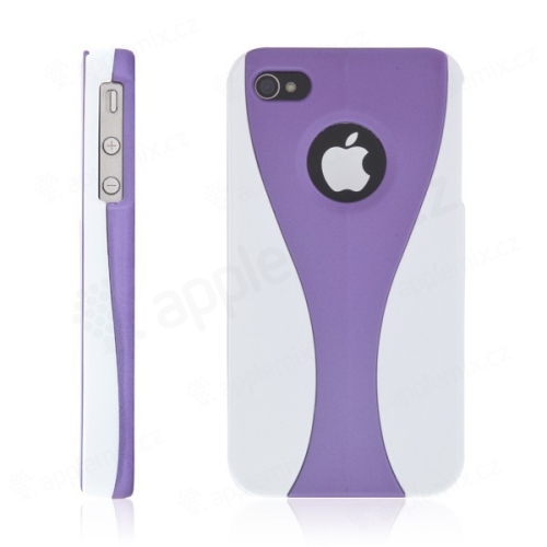 Kryt / pouzdro pro Apple iPhone 4 / 4S plastový bílý / fialový