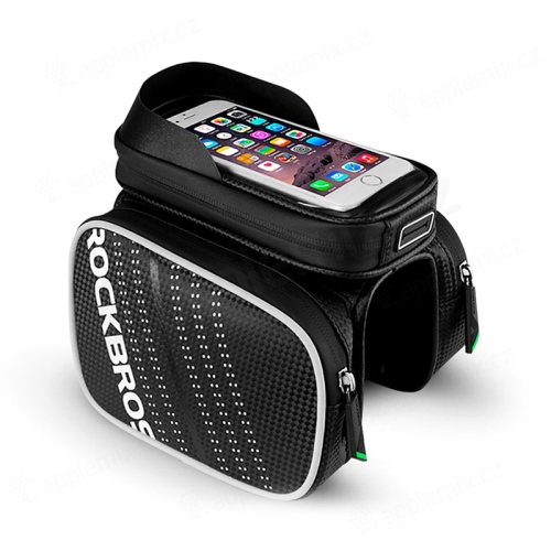 ROCKBROS Športové puzdro + taška na bicykel pre Apple iPhone vrátane veľkostí Plus a Max - čierna
