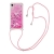 Kryt pre Apple iPhone Xr - Šnúrka - Pohyblivé trblietky - Ružové srdce