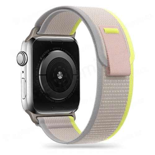 Řemínek TECH-PROTECT pro Apple Watch 42mm / 41mm / 40mm / 38mm - nylonový - béžový / žlutý